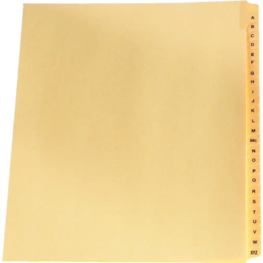 Alphabetical Legal Exhibit Dividers "L" 25/pkg