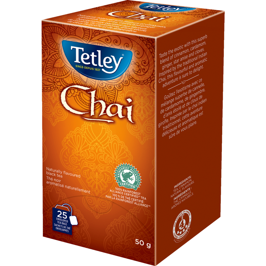 Tetley® Tea Chai Black Tea 25/box