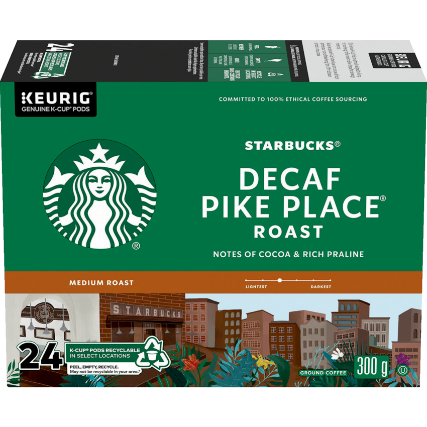 Starbucks® Coffee K-Cups® Decaf Pike Place® Medium Roast 24/box