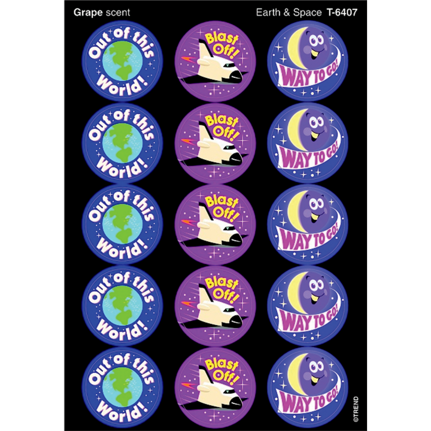 Trend® Stinky Earth & Space - Grape Stickers® 60/pkg