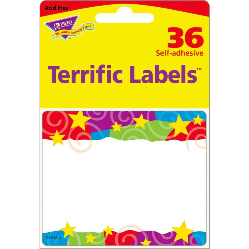 Trend® Terrific Labels™ Stars ‘n Swirls 36/pkg