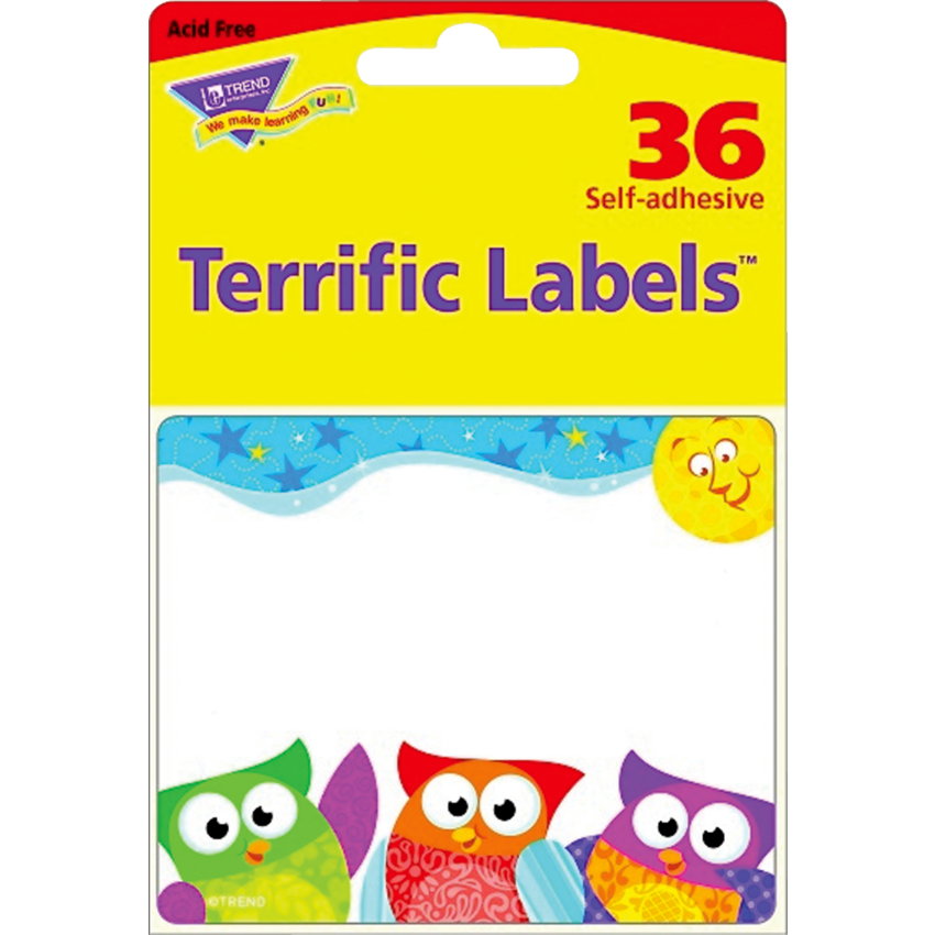 Trend® Terrific Labels™ Owl-Stars!® 36/pkg