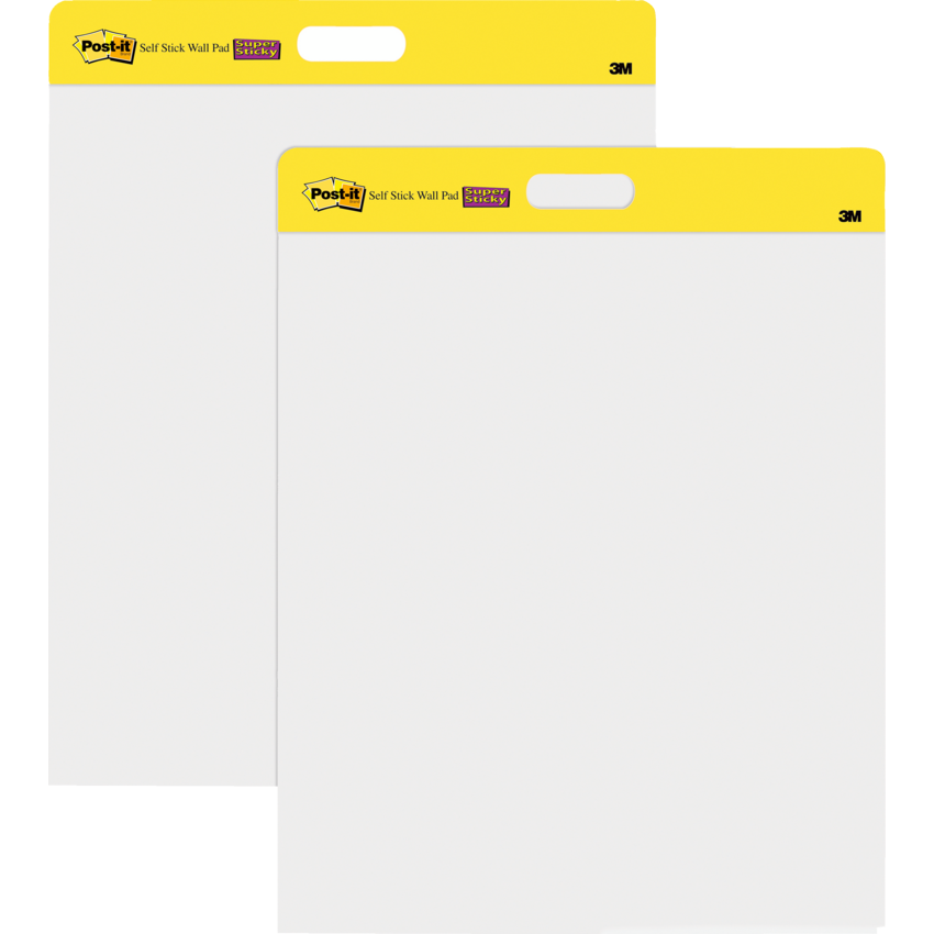 Post-It® Self Stick Wall Pad Plain 20" x 23" 20 sheets per pad 2 pads/pkg.