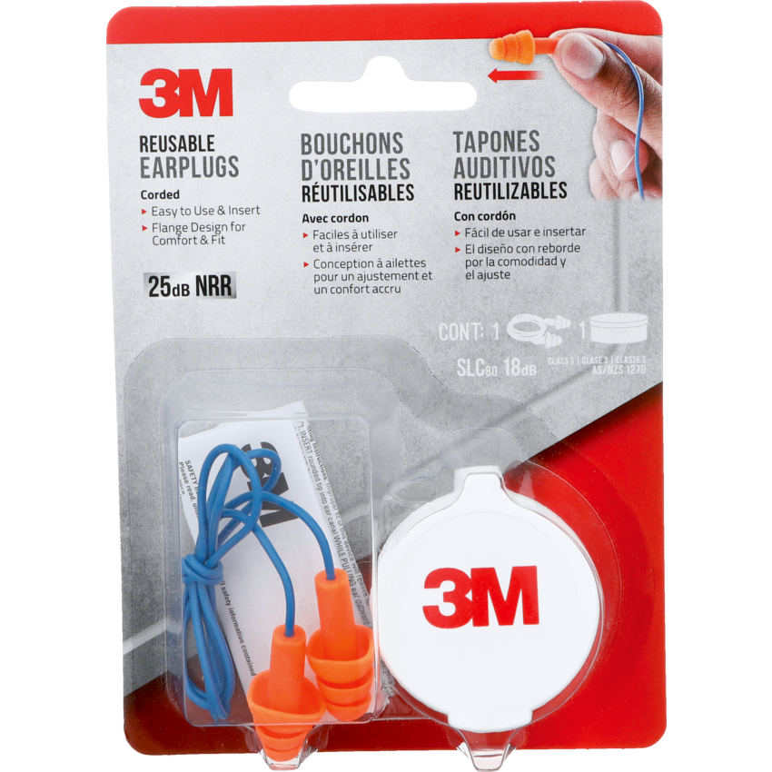 3M™ Reusable Earplugs 1 pair/pkg
