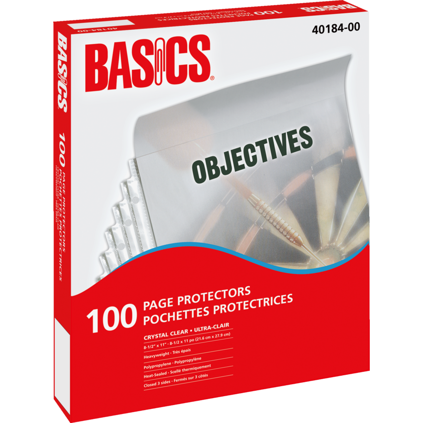 Basics® Page Protectors 3 mil Clear Letter 100/box
