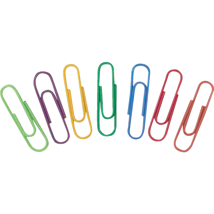 Westcott® Vinyl Coated Paper Clips #1, 1-1/8” 100/box