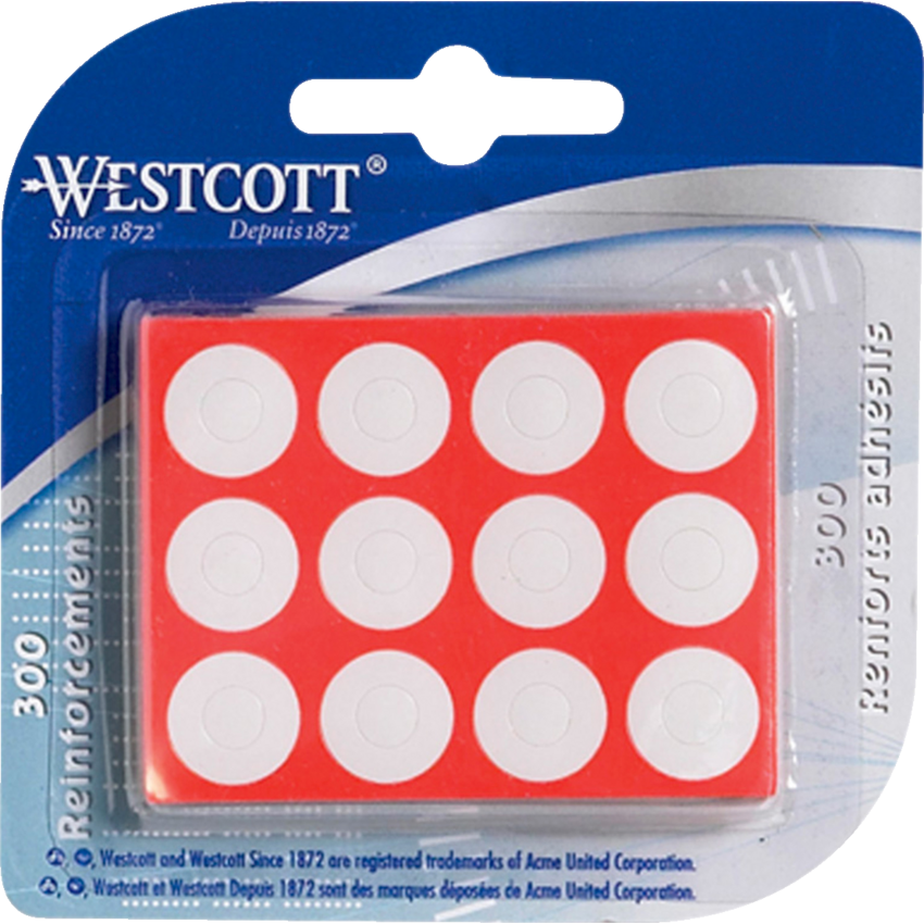 Westcott® Reinforcements White 300/pkg