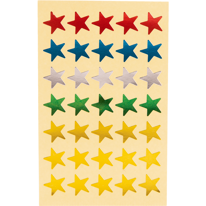 Westcott® Stars Stickers Assorted Colours 350/pkg