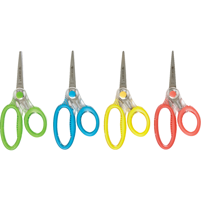 Westcott® X-Ray™ Ultrasoft Scissors with Microban® Straight Handle Pointed 6"  Assorted Colours