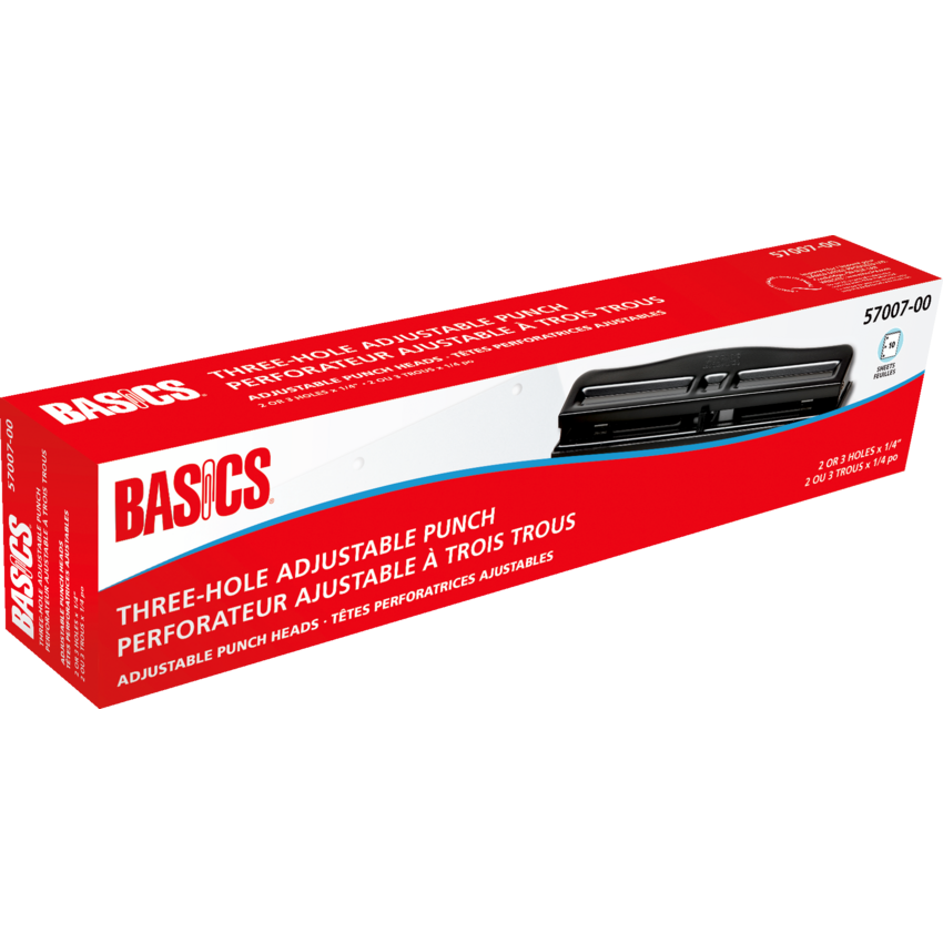 Basics® Three-Hole Adjustable Punch