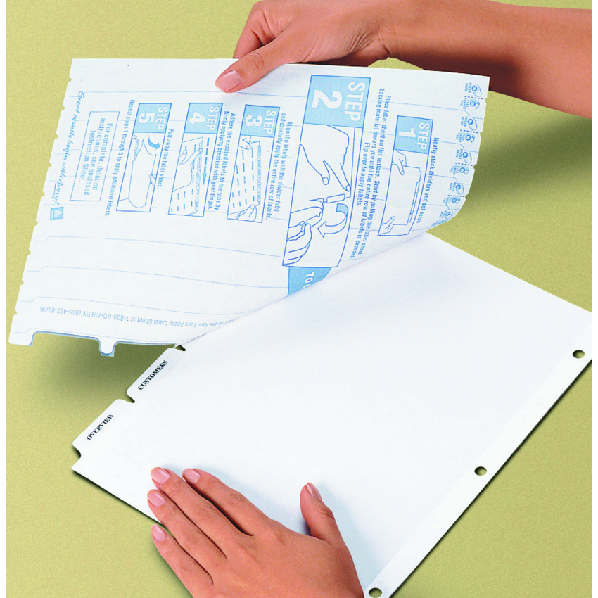 Avery® Index Maker® Clear Label Dividers 5-Tabs 25 sets/box