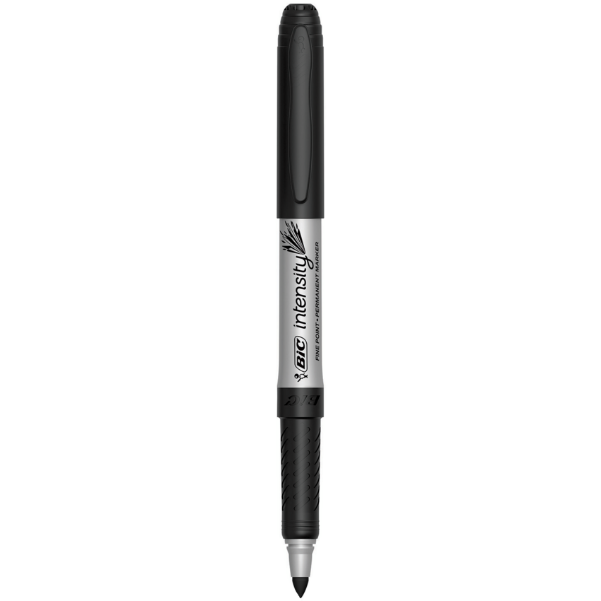 BIC® Intensity™ Permanent Markers Conical Tip Black 12/box