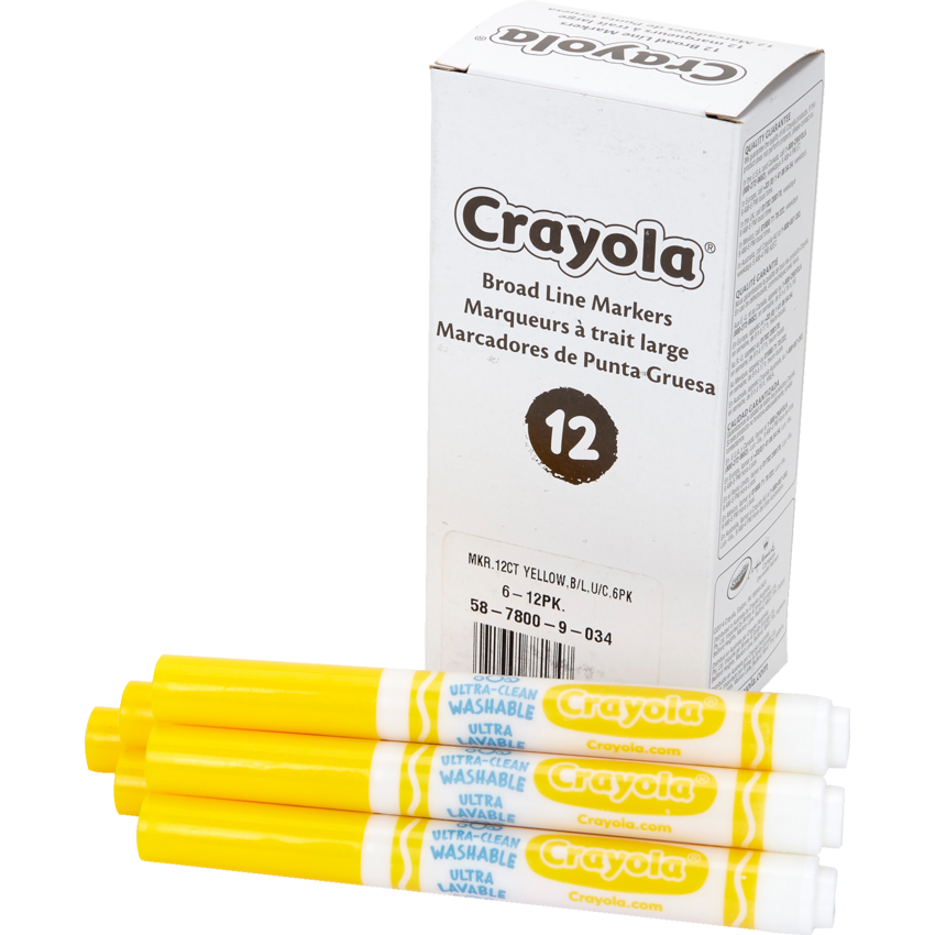 Crayola® Markers Broad Yellow 12/box