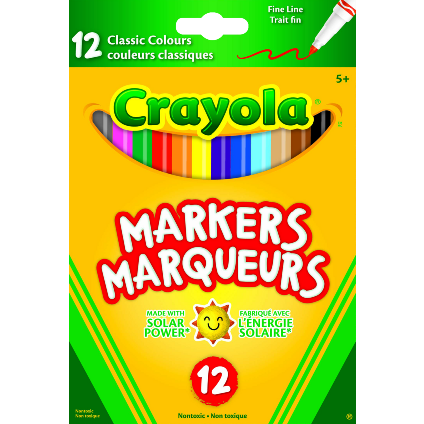 Crayola® Markers Fine Tip Classic Colours 12/pkg