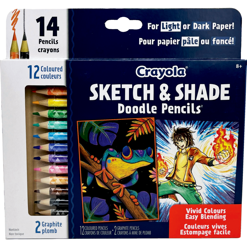 Crayola® Sketch & Shade Doodle Pencils Vivid Colours 14/pkg
