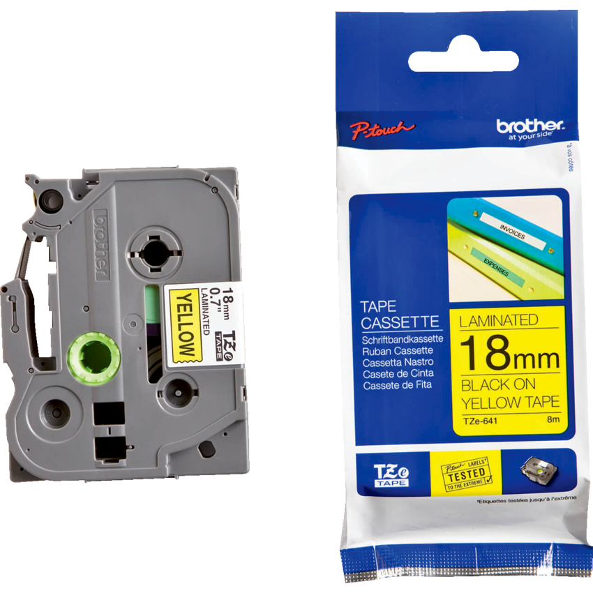 Brother® P-Touch® TZe Tape 3/4" Black on Yellow