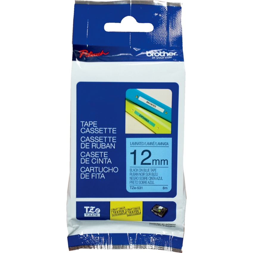 Brother® P-Touch® TZ Tape 1/2" Black on Blue