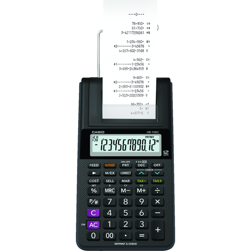 Casio® HR-10RC 12-Digit Printing Calculator