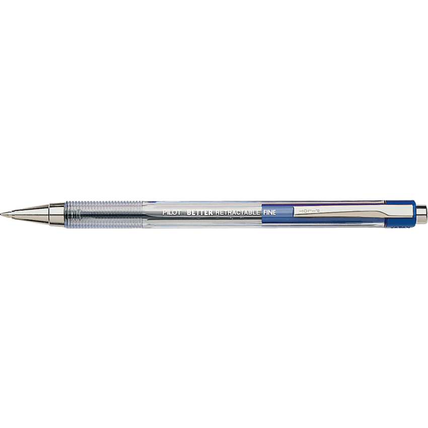 Pilot® Better™ Retractable Ball Point Pen Fine Point Blue 12/box