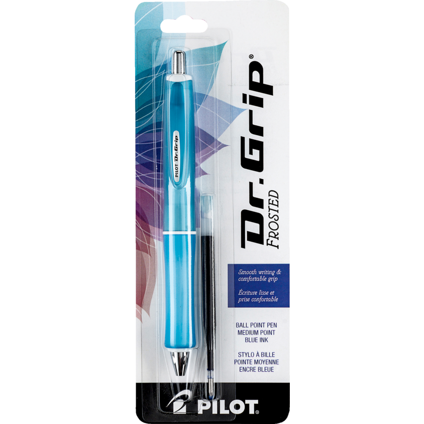 Pilot® Dr. Grip® Frosted Retractable Gel Pen Medium Point Blue
