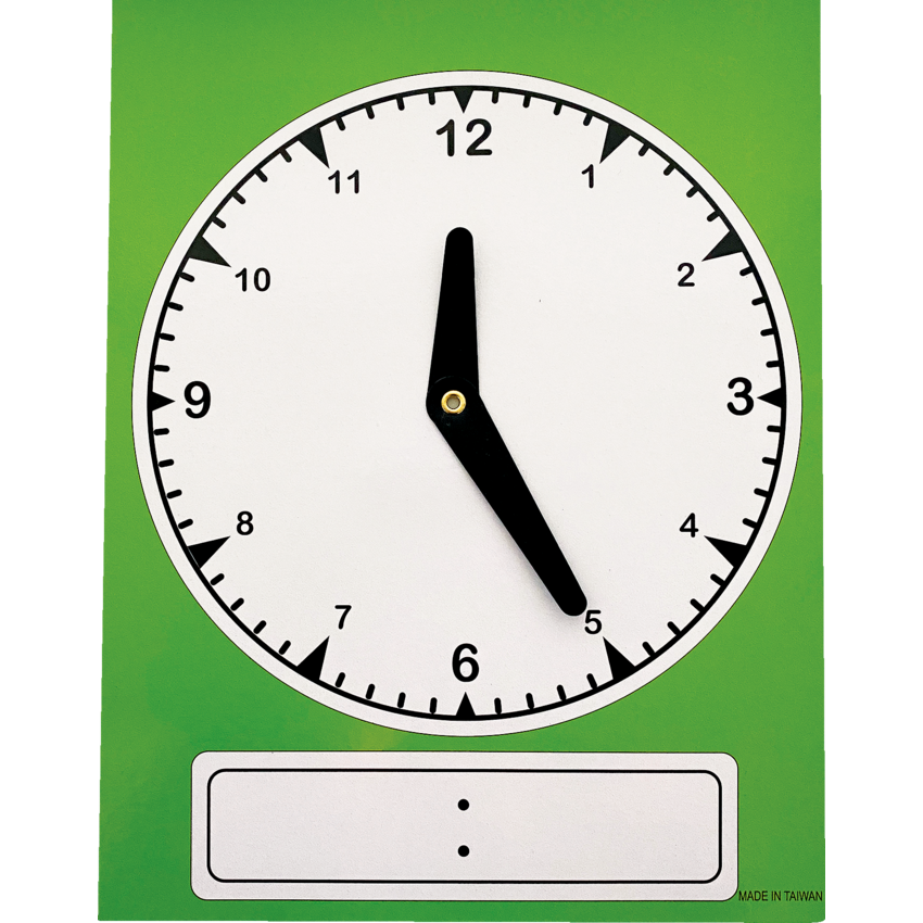 DBLG Laminated Paper Education Clock 9" x 12" Green