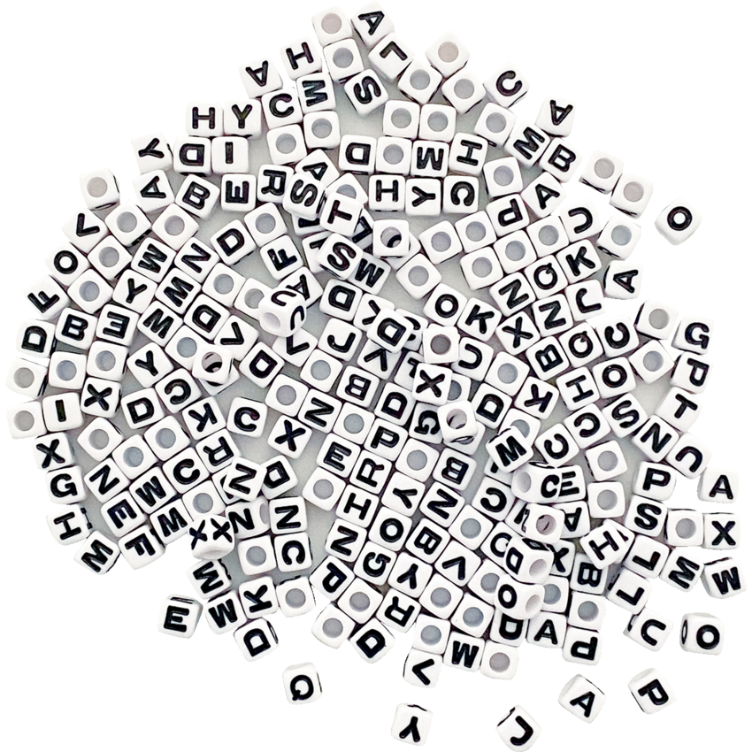 ArtWorks Letters/Alphabet Acrylic Beads White 250/pkg