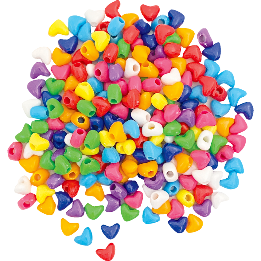 ArtWorks Beads Hearts Assorted Colours 500/pkg