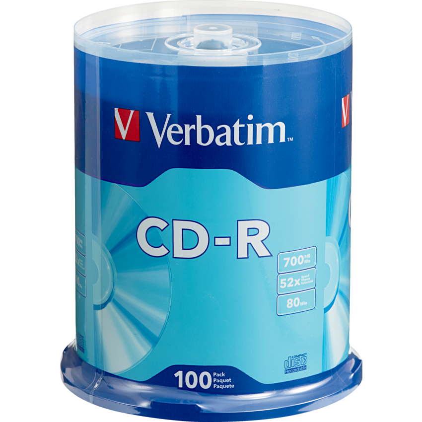 Verbatim® CD-Rs 52X 80 min 700 MB 100/spindle