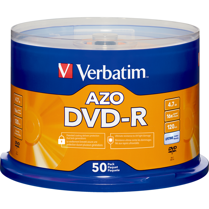 Verbatim® DVD-Rs 16X 4.7 GB 50/spindle