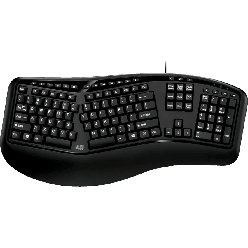Adesso® Ergonomic Wired Keyboard English