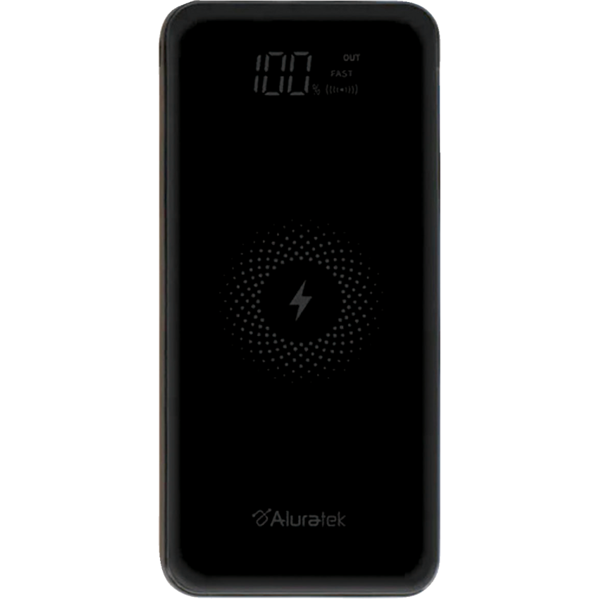 Aluratek Wireless Charging Power Bank Black