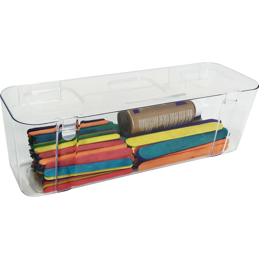 Deflecto® Stackable Caddy Organizer Large Compartment Clear