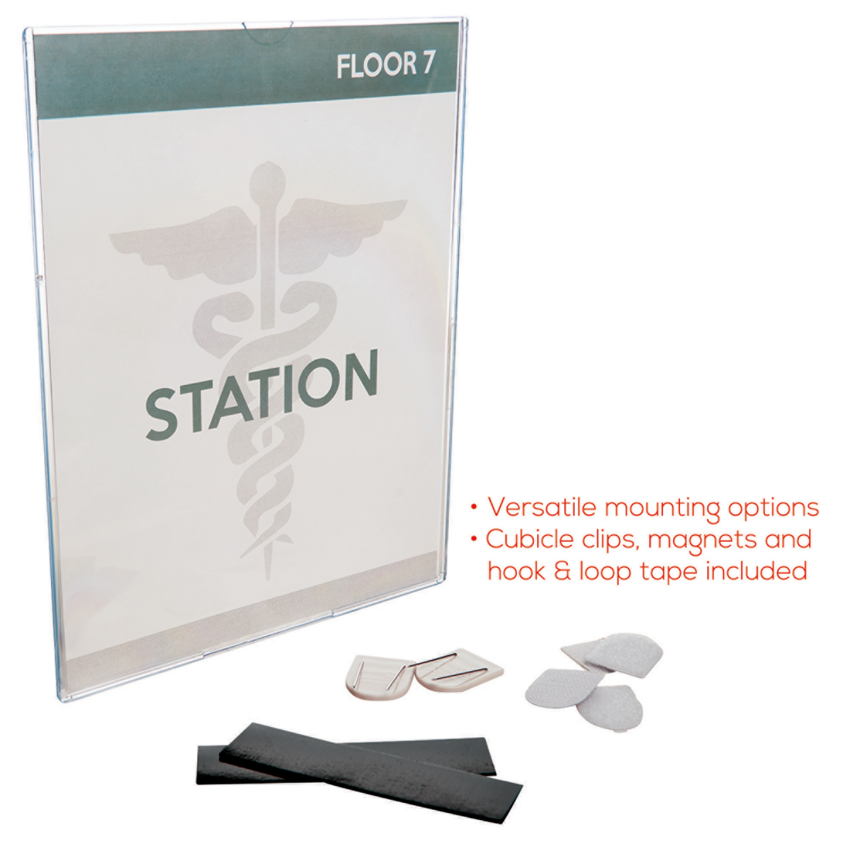 Deflecto® Cubicle Sign Holder Portrait Clear