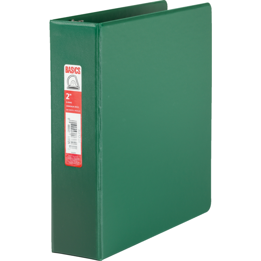 Basics® D-Ring Binder 2" Green