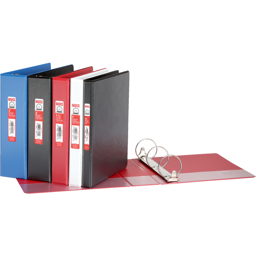 Basics® Customizable Round Ring Binder 2" Black