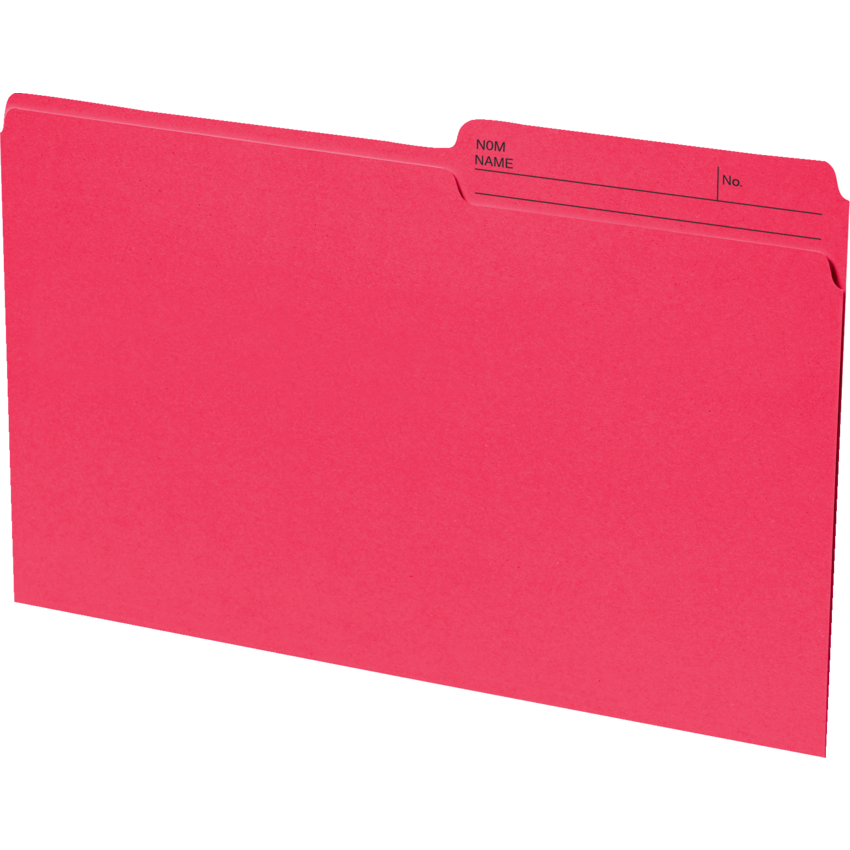 Basics® Coloured Reversible File Folders Legal Red 100/box