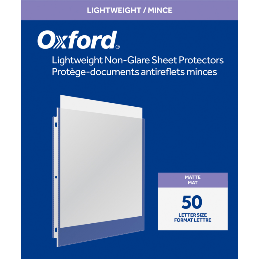 Oxford® Page Protectors Matte 2 mil Letter 50/box