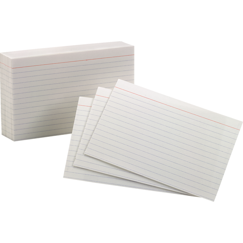 Oxford® White Index Cards 4" x 6" Ruled 100/pkg