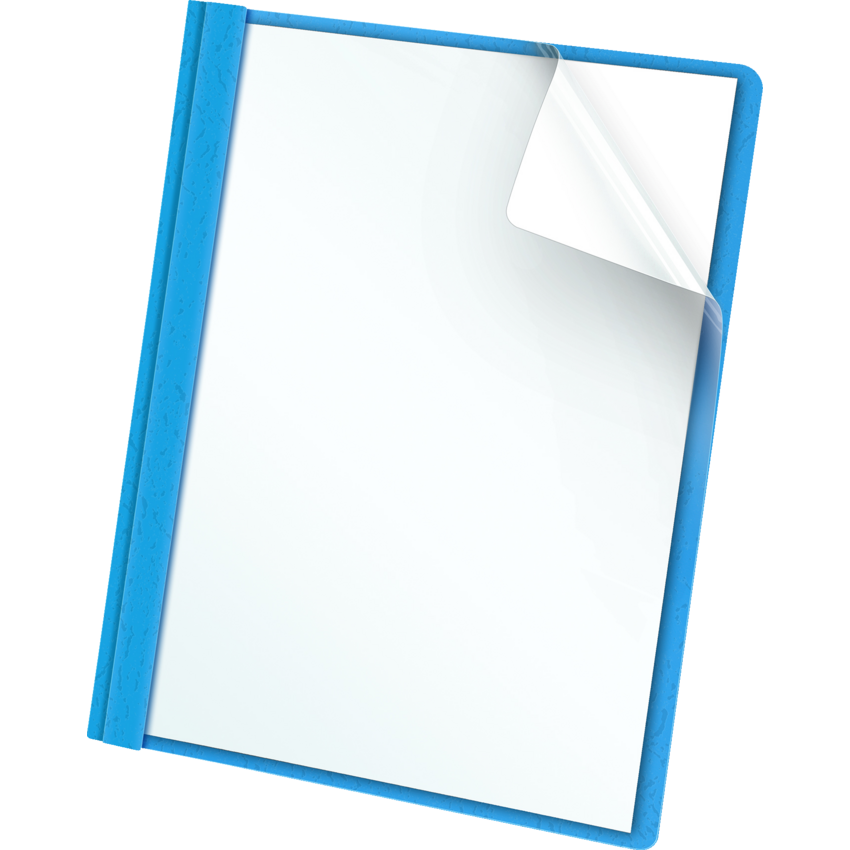 Oxford® Clear Front Tang Presentation Covers Light Blue