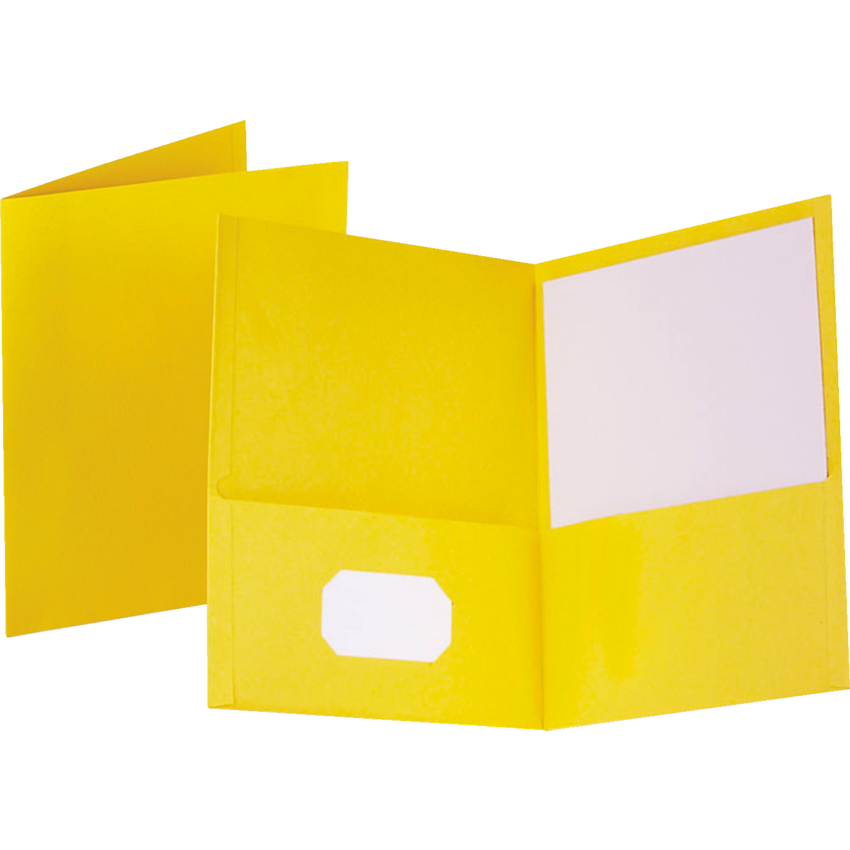 Oxford® Twin Pocket Portfolio Yellow 6/pkg