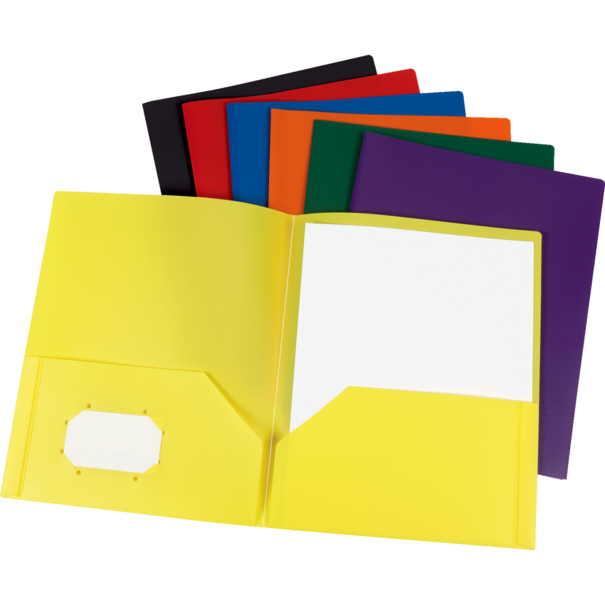 Oxford® Two Pocket Poly Portfolios 11-3/4" x 9-1/2" Red