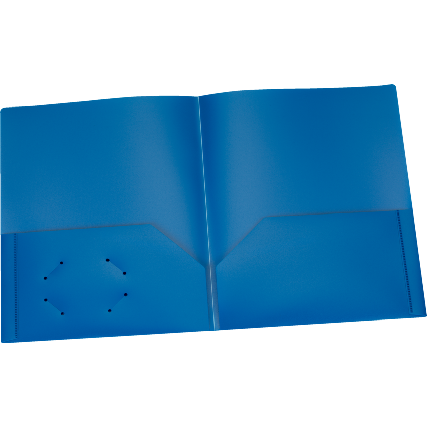 Oxford® Two Pocket Poly Portfolios 11-3/4" x 9-1/2" Blue