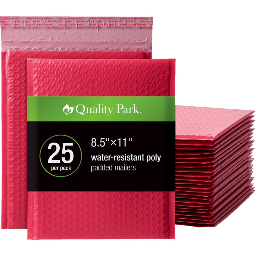 Quality Park® Bubble Mailers Red 8-1/2" x 11" 25/box