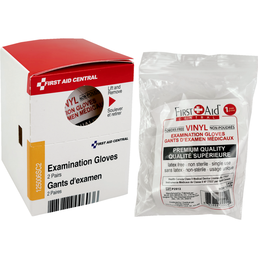 First Aid Central® SmartCompliance® Supplies Examination Gloves 2 pairs/box