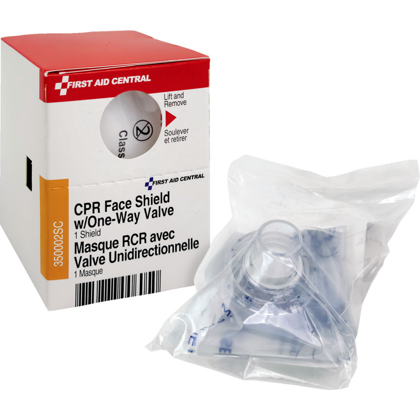 First Aid Central® SmartCompliance® Supplies CPR Face Shield w/One-Way Valve