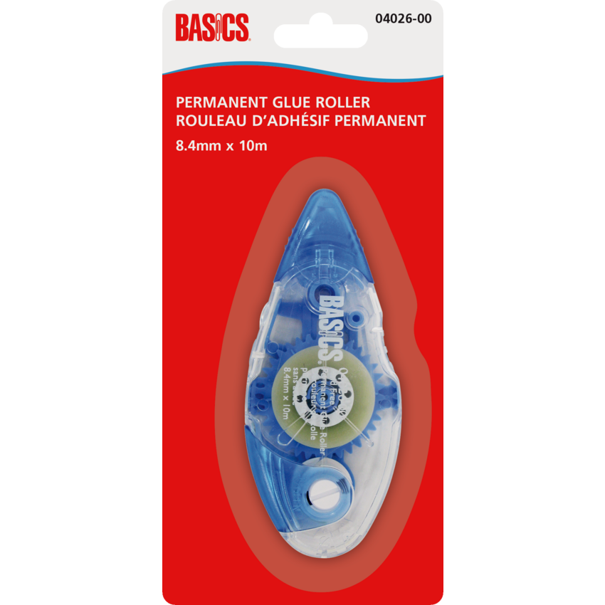 Basics® Permanent Glue Roller 8.4 mm x 10 m