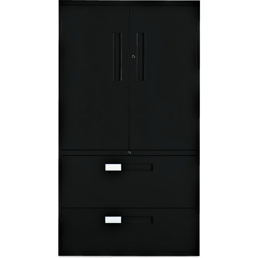 Global® Fileworks® 9300 Multi-Stor Cabinet 3 Shelves 2 Drawer Black