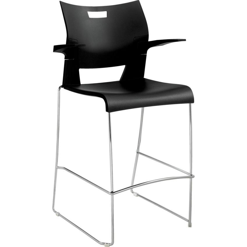 Global® Duet™ Bar Height Stool with Arms Night