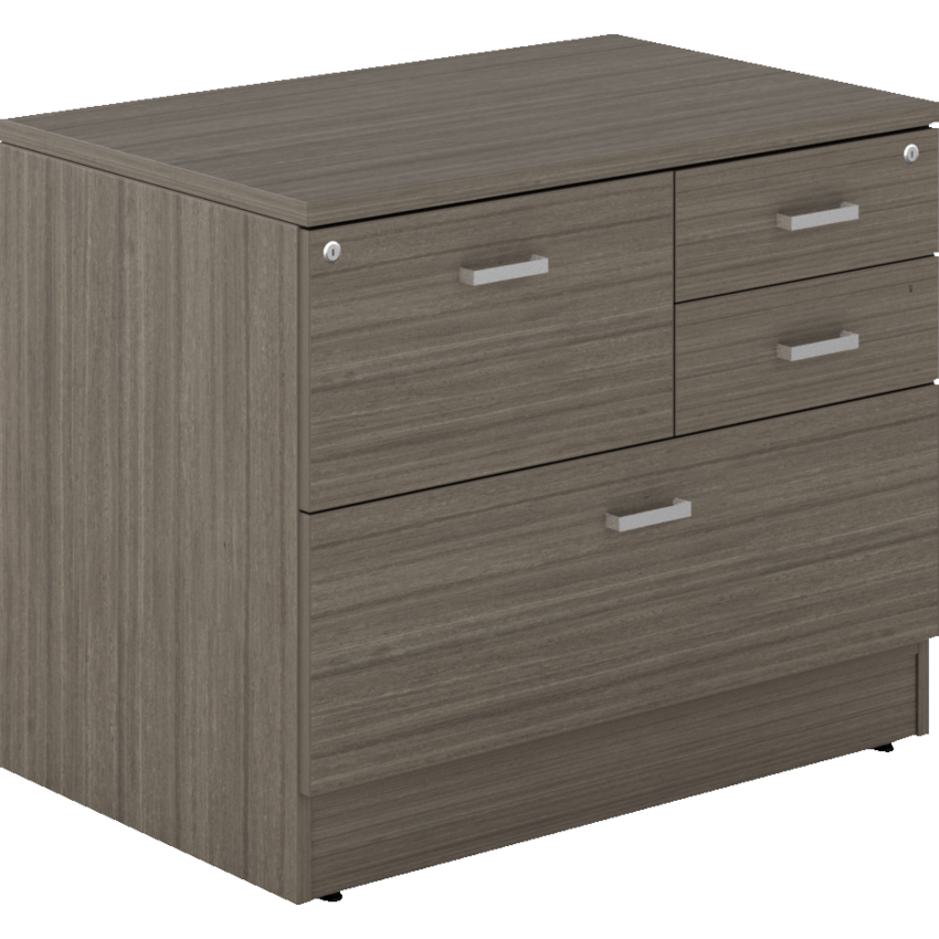 Offices to Go® Newland™ Multi-Storage Unit w/Top 36"W x 24"D x 29-3/5"H Absolute Acajou finish