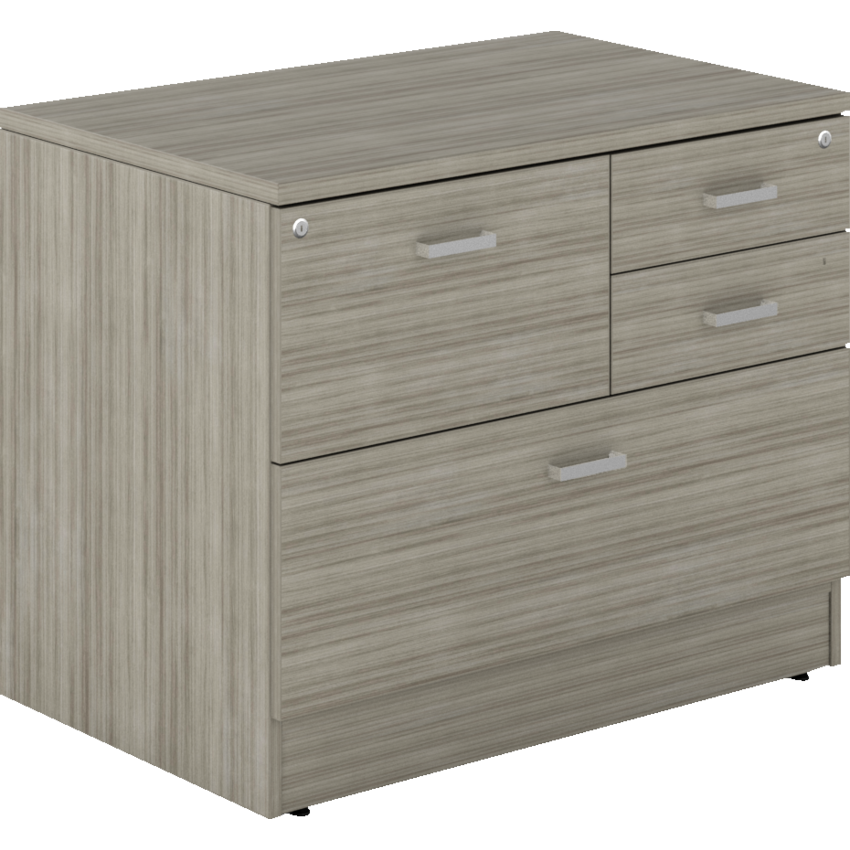Offices to Go® Newland™ Multi-Storage Unit w/Top 36"W x 24"D x 29-3/5"H Noce Grigio finish